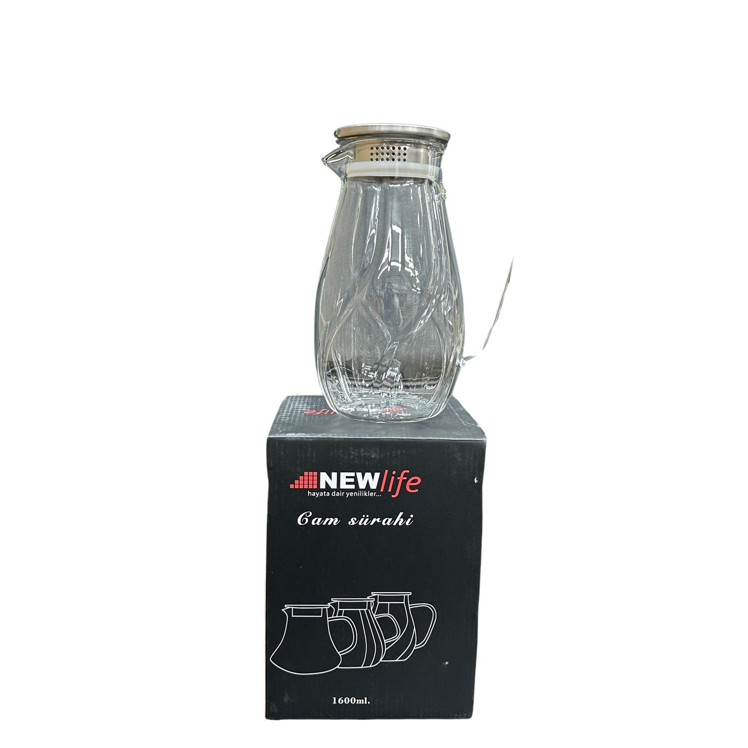 ÇALKAN 1600 ML. METAL KAPAKLI CAM SÜRAHI *24
