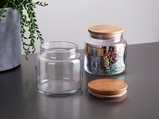 GÖNÜL BAMBU KAPAKLI CAM KAVANOZ 0,50 LT. *24