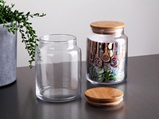 GÖNÜL BAMBU KAPAKLI CAM KAVANOZ 0,80 LT. *24
