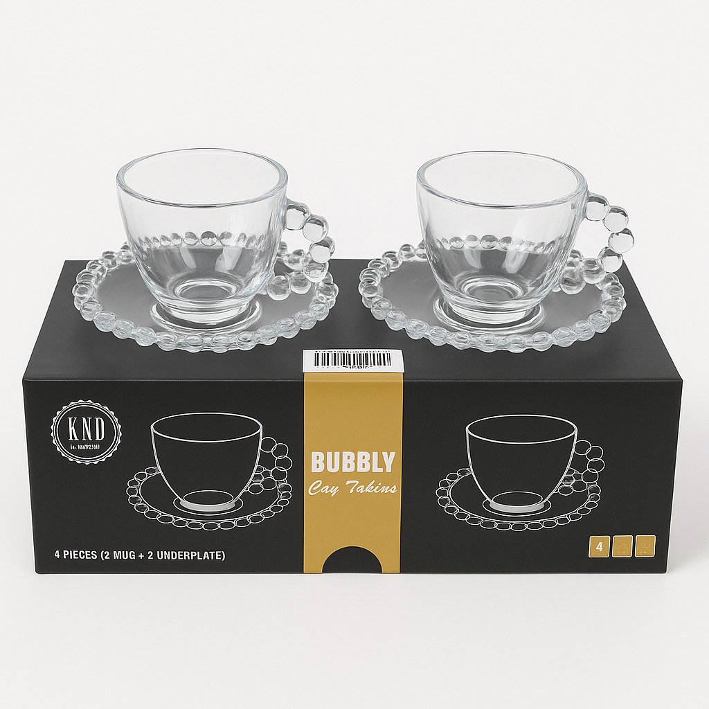 KARDELEN 0477 BUBBLY BONCUKLU ÇAY FINCAN SETI *4