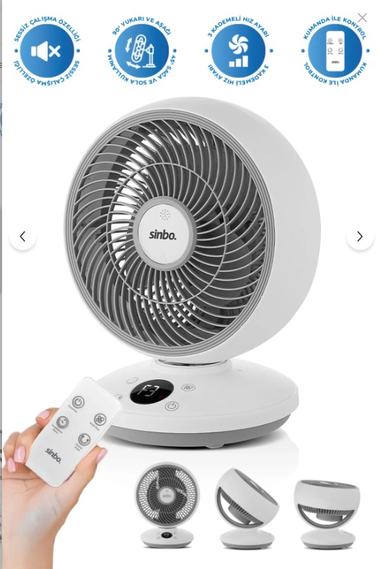 SINBO MASAÜSTÜ KUMANDALI FAN