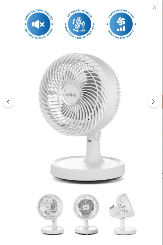 SINBO MASAÜSTÜ FAN