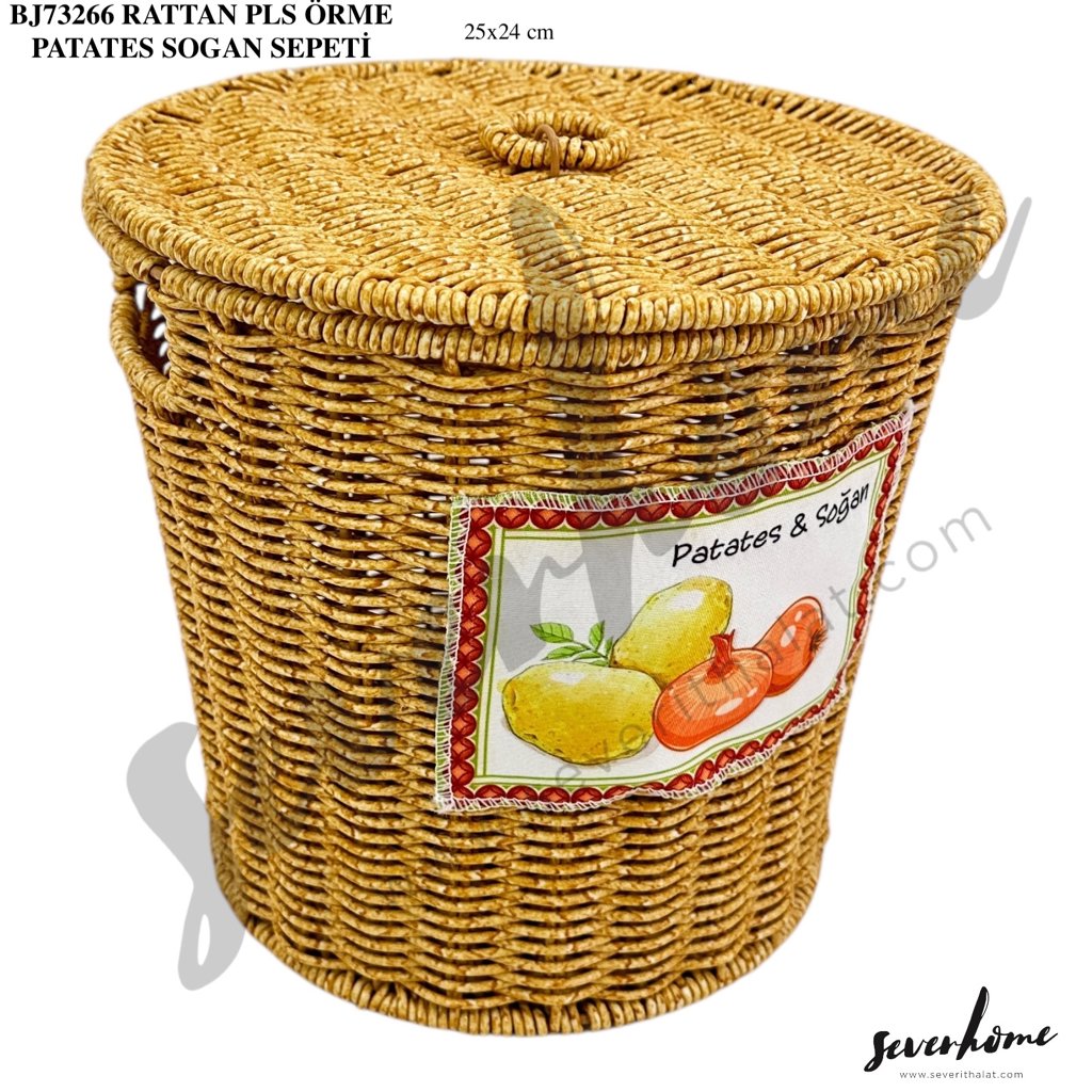 SEVER RATTAN PLASTIK ÖRME PATATES SOGAN SEPET *16