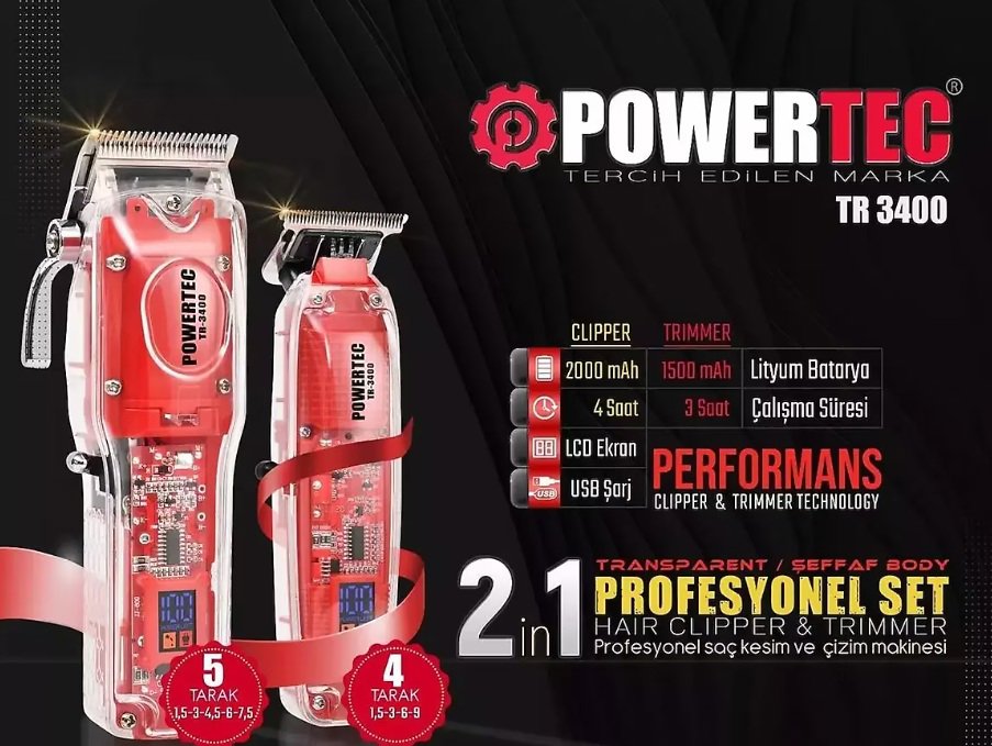 POWERTEC 2 IN1 PROF SAÇ KESIM VE ÇIZIM MAKINESI *2