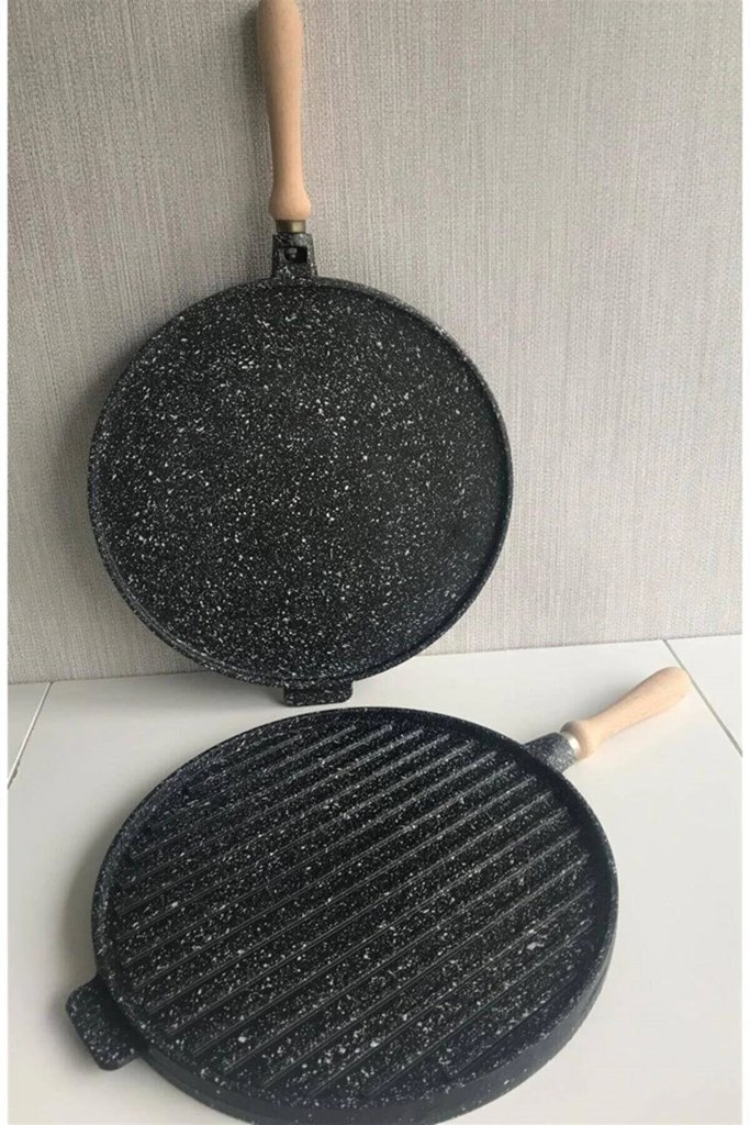 TUNA SEVDE 36CM ÇIFT TARAFLI BAZLAMA DÖKÜM TAVA *6