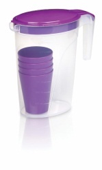 YENI· OVAL SÜRAHI· + 4 BARDAK 2 LT.0 -M098 *24