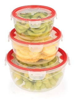 ÇI·FT RENK KAPAKLI YUVARLAK SAKLAMA KABI 3'LÜ BÜYÜ