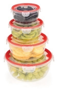 ÇI·FT RENK KAPAKLI YUVARLAK SAKLAMA KABI 4'LÜ SET 