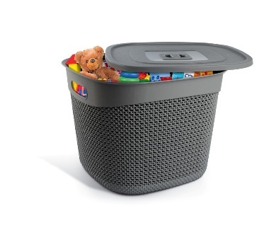 DAMLA DESEN KARE KAPAKLI ÇAMASIR SEPETI· 36 L.0 -M