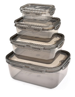 FÜME KAPAKLI KI·LI·TLI· SAKLAMA KABI 4'LÜ SET - EL