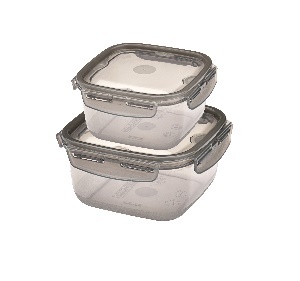 FÜME - KARE KAPAKLI KI·LI·TLI· SAKLAMA KABI 2'LI· 