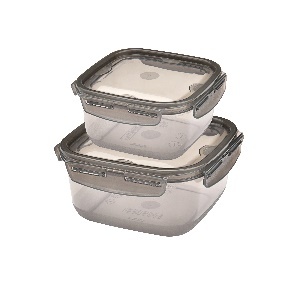 FÜME - KARE KAPAKLI KI·LI·TLI· SAKLAMA KABI 2'LI· 