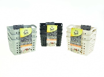 ÖRGÜ DESEN SEPET - KUSAK ETI·KETLI· 3'LÜ SET 1,5 L