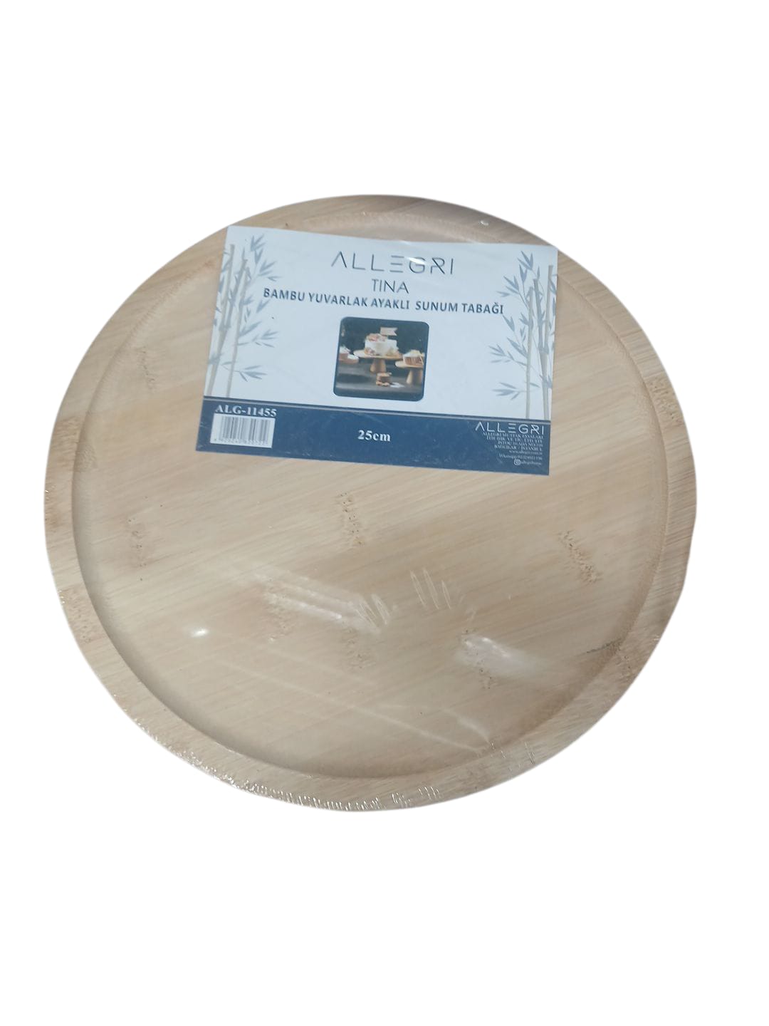 ALLEGRI BAMBU 25 CM AYAKLI YUVARLAK SUNUMLUK *24