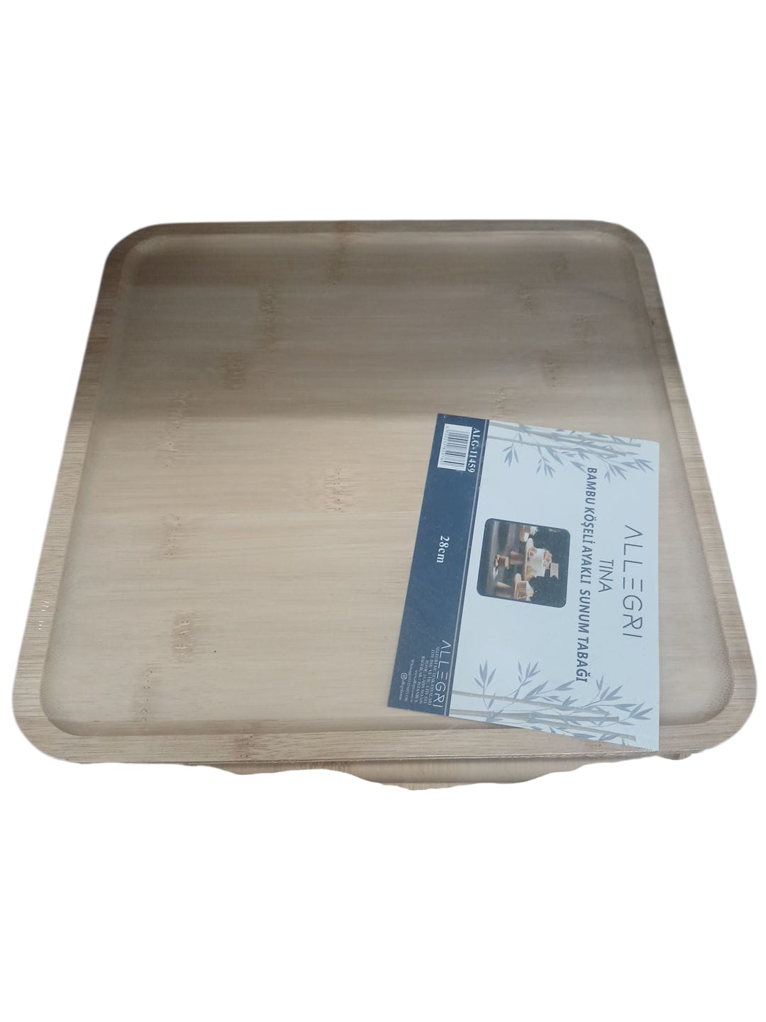 ALLEGRI BAMBU 28CM KARE AYAKLI SUNUMLUK *24